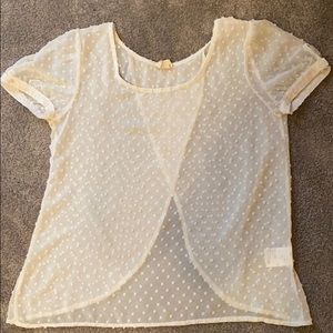 Textured White Sheer Blouse